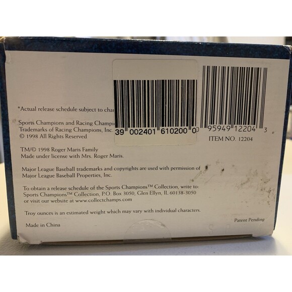 Roger Maris 1998 Sports Illustrated Collection Fine Pewter LE #229/9998 NIB - Picture 10 of 16